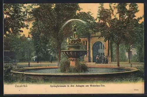 AK Osnabrück, Springbrunnen in den Anlagen am Waterloo-Tor