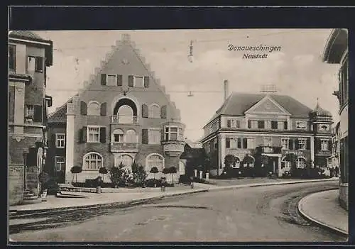 AK Donaueschingen, Strasse an der Neustadt mit Gasthaus zum Adler