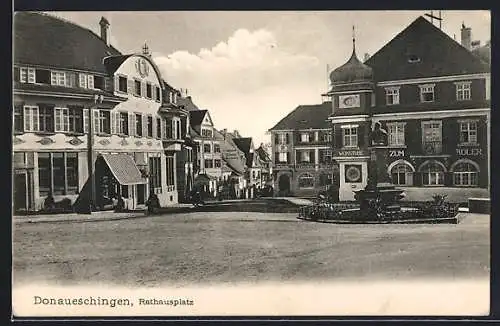 AK Donaueschingen, Rathausplatz