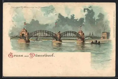 Lithographie Düsseldorf, Neue Rheinbrücke