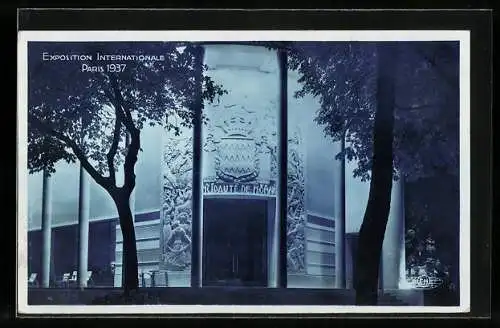 AK Paris, Exposition internationale 1937, Pavillon de Monaco, Vue de nuit
