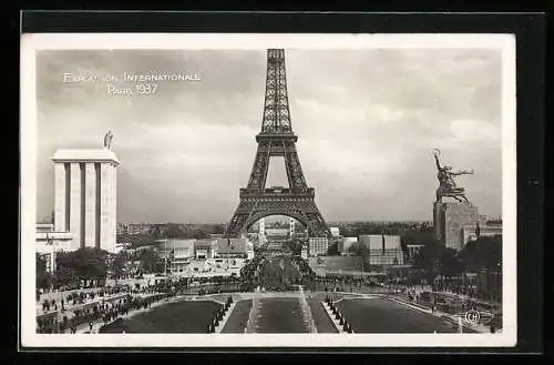 AK Paris, Exposition internationale 1937, Vue d`Ensemble prise du Trocadéro