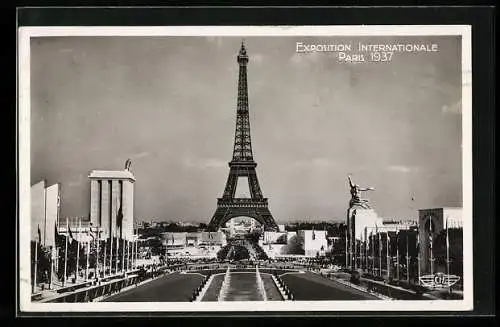 AK Paris, Exposition internationale 1937, Vue d`Ensemble prise du Trocadéro