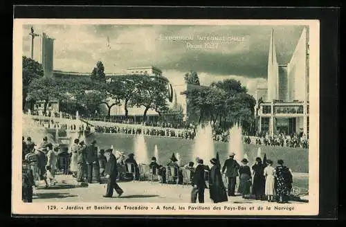AK Paris, Exposition internationale 1937, Jardins et Bassins du Trocadéro