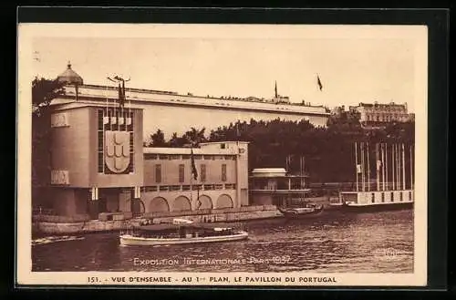 AK Paris, Exposition internationale 1937, Vue d`Ensemble, Pavillon du Portugal