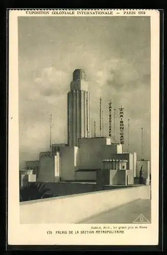 AK Paris, Exposition coloniale internationale 1931, Palais de la Section Métropolitaine