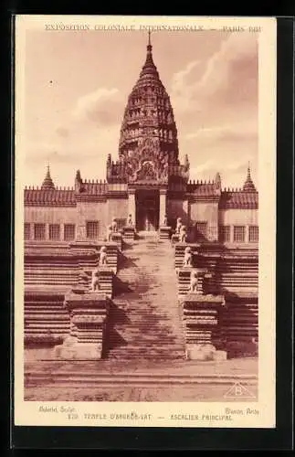 AK Paris, Exposition coloniale internationale 1931, Temple d`Angkor-Vat, Escalier Principal