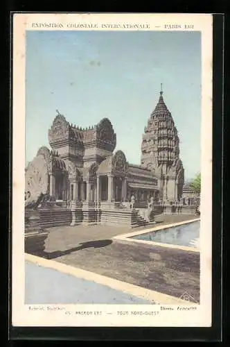 AK Paris, Exposition coloniale internationale 1931, Angkor-Vat, Tour Nord-Ouest