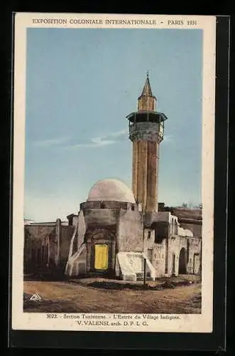 AK Paris, Exposition coloniale internationale 1931, Section Tunisienne, L`Entrée du Village Indigène