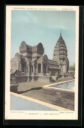 AK Paris, Exposition coloniale internationale 1931, Angkor-Vat, Tour Nord-Ouest