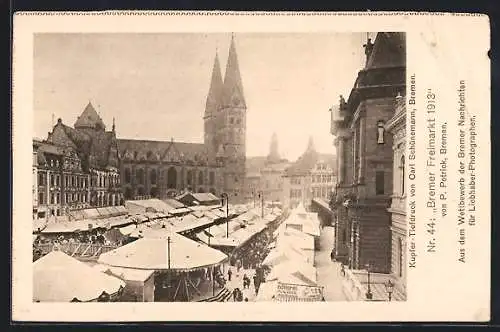 AK Bremen, Bremer Freimarkt mit Kirche 1913, Volksfest