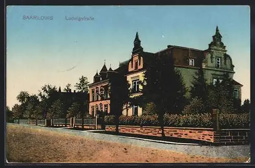 AK Saarlouis, Abendstimmung in der Ludwigstrasse