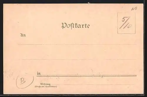 Lithographie Frankfurt /Main, Schillerplatz, Café Bauer, Reichspost