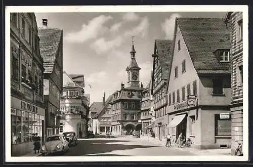 AK Aalen / Würrt., Hauptstrasse mit Geschäften