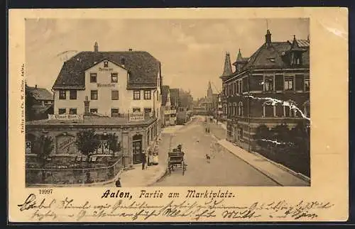 AK Aalen, Strasse am Marktplatz