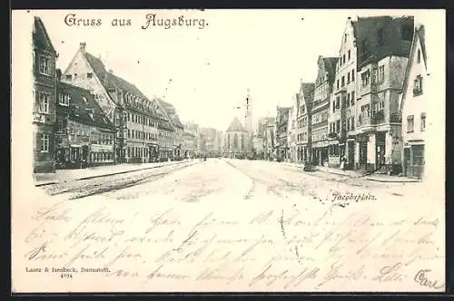 AK Augsburg, Jacobsplatz, Strassenpartie