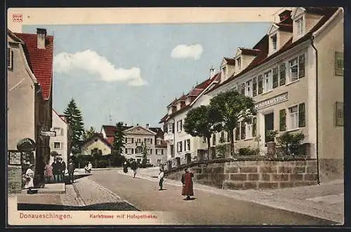 AK Donaueschingen, Karlstrasse mit Hofapotheke