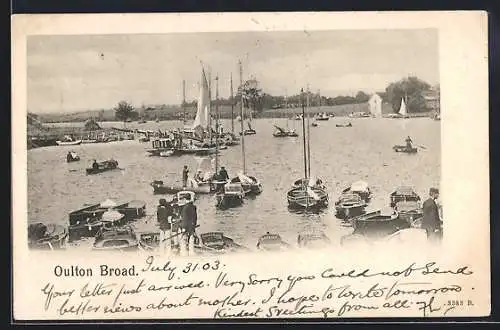 AK Oulton Broad, Segelboote im Hafen