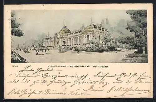 Künstler-AK Perspective du Petit Palais, Totale vom kleinen Palast