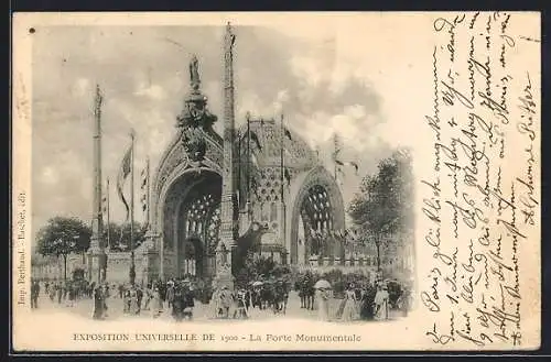 AK Paris, Exposition universelle de 1900, La Porte Monumentale