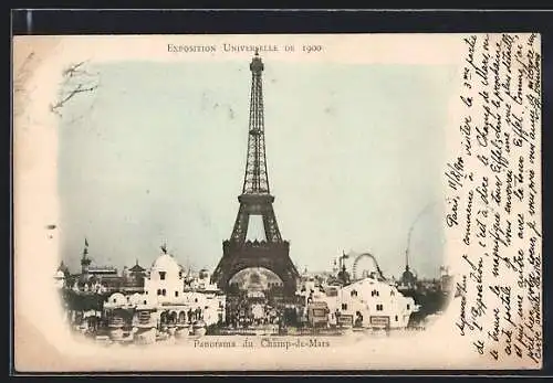 AK Paris, Exposition universelle de 1900, Panorama du Champ-de-Mars