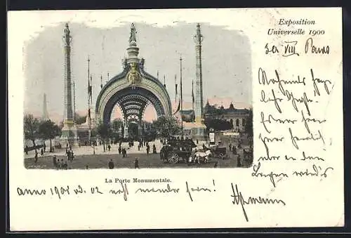 AK Paris, Exposition universelle de 1900, La Porte Monumentale