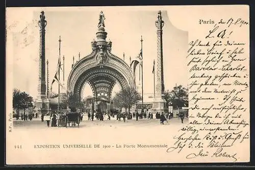 AK Paris, Exposition universelle de 1900, La Porte Monumentale