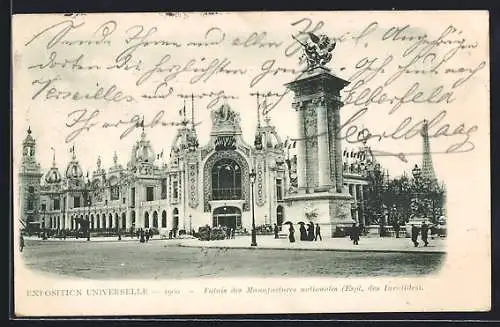 AK Paris, Exposition universelle de 1900, Palais de Manufactures nationales