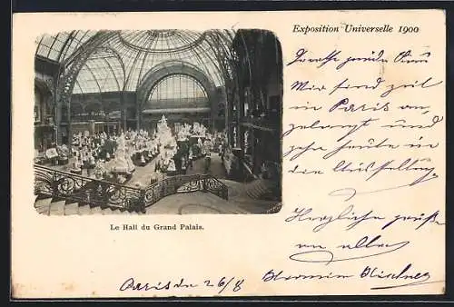 AK Paris, Exposition universelle de 1900, Le Hall du Grand Palais