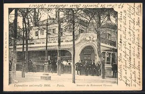 AK Paris, Exposition universelle de 1900, Souvenir du Restaurant Viennois