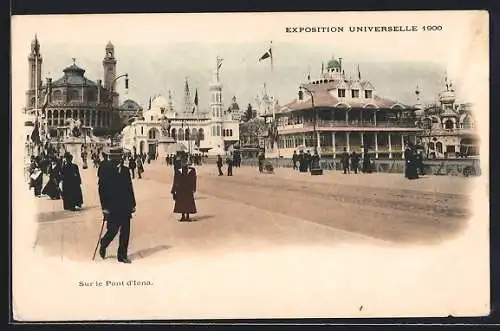 AK Paris, Exposition universelle de 1900, Sur le Pont d`Iéna