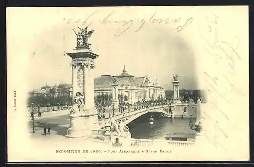 AK Paris, Exposition universelle de 1900, Pont Alexandre & Grand Palais