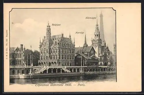 AK Paris, Exposition universelle de 1900, Belgique, Norvége, Allemagne