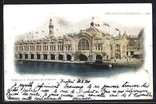 AK Paris, Exposition universelle de 1900, Palais de la Nacigation de Commerce