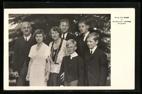 AK Herzog Ernst August von Braunschweig mit seiner Familie