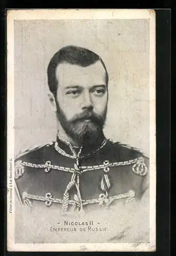 AK Portrait Zar Nikolaus II. von Russland in Uniform