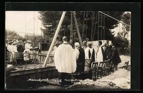 AK Clapham, St. Matthews, Bishop Aurril laying Foundation Stone