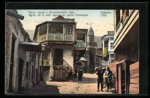 AK Tiflis, Partie de la ville auprés du jardin botanique