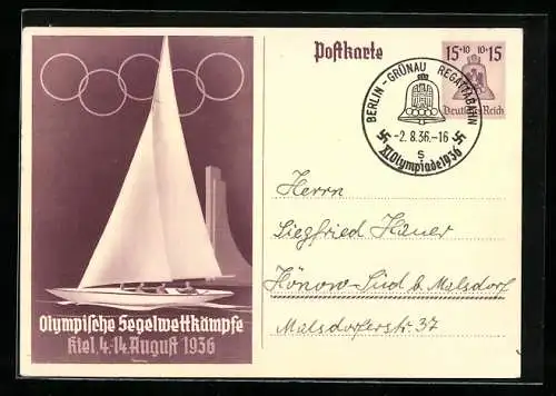 AK Kiel, Olympische Segelwettkämpfe, August 1936 15+10