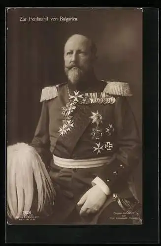 Foto-AK Zar Ferdinand von Bulgarien in Uniform mit Orden