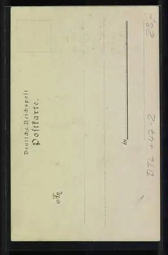 Lithographie Mühlhausen i. Th., II. Seminarklasse, Studentenwappen mit Geige und Bierkrug