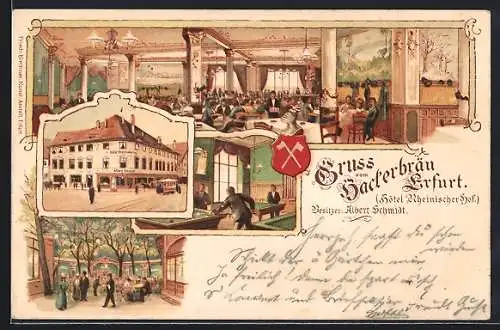 Lithographie Erfurt, Hackerbräu im Hotel Rheinischer Hof