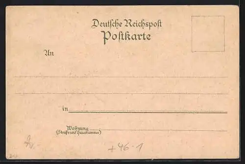 Lithographie Eisleben, Eröffnung der electrischen Bahn, Strassenpartie mit Strassenbahn