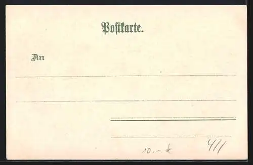 Lithographie Weilheim / Teck, Teilansicht mit Bergen, Postkutsche, Behüt` dich Gott!