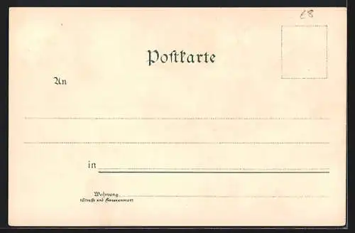 Lithographie Furtwangen, Grossherzogliche Uhrmacherschule, Städtische Volksschule