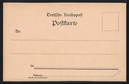 Lithographie Berlin-Halensee, Colonie Grunewald, Halensee und Sport-Badeanstalt, Hölzernes Eingangstor mit Fahnenstange