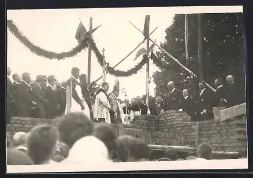 Foto-AK Germersheim, Feierliche Grundsteinlegung Marienkirche, 1927