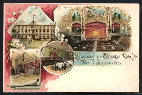 Lithographie Köln, Reichshallen-Theater, Gertrudenstrasse 23