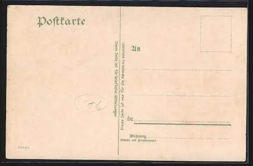 Lithographie Leipzig-Lindenau, Gasthaus Drei Linden