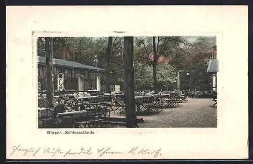 AK Frankfurt a. M., Bürgerl. Schiessstände, Garten